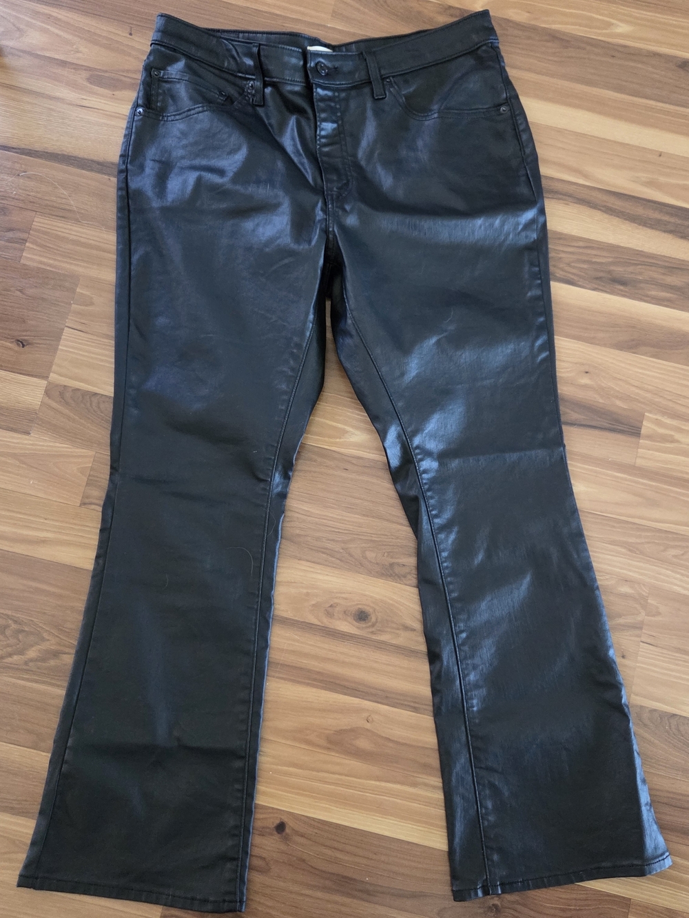 Levi Black Faux Leather Pants
